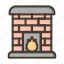 fireplace, fire, winter, chimney, warm 