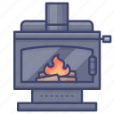 interior, chimney, fireplace, winter
