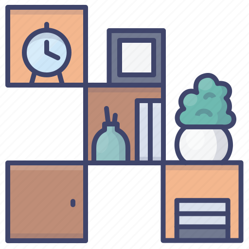 Interior, shelves, unit, wall icon - Download on Iconfinder