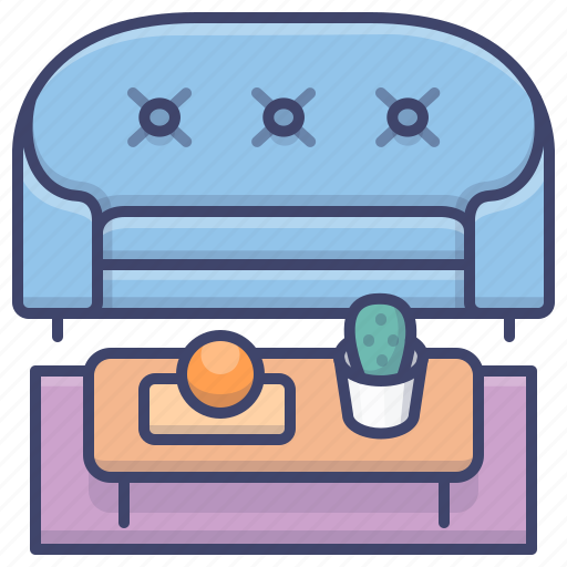 Interior, living room, sofa, table icon - Download on Iconfinder