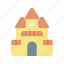 castle, building, palace, child, balloon 