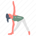 triangle, pose, yoga, trikonasana, standing, dance