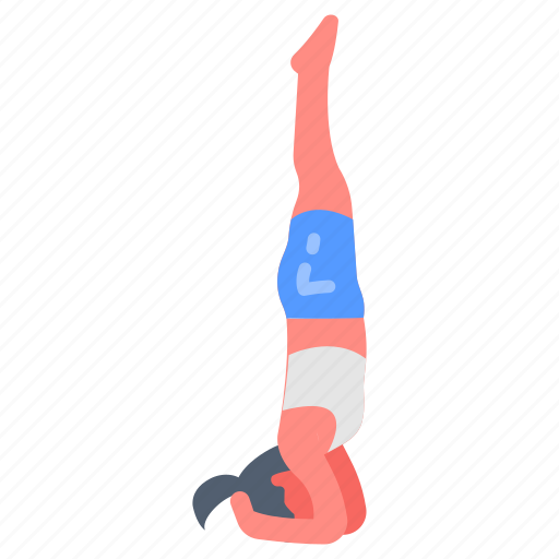 Headstand, yoga, sirsasana, pose, stability, stress, relief icon - Download on Iconfinder
