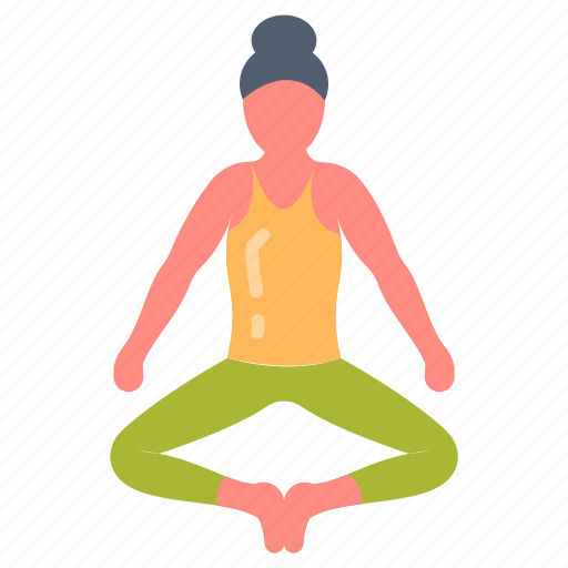 Baddha, konasana, meditation, pose, pelvic, thigh, stretch icon - Download on Iconfinder
