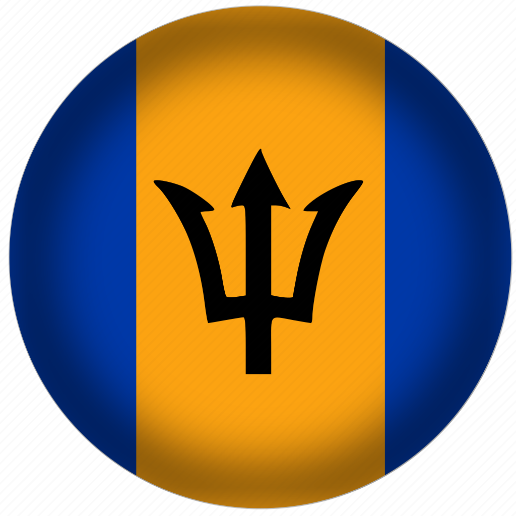 Флаг Барбадоса. Барбадос флаг в круге. Иконка National. Все флаги с трезубцем. Барбадос флаг