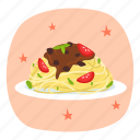 spaghetti, international food, food, menu, restaurant, dish, pasta