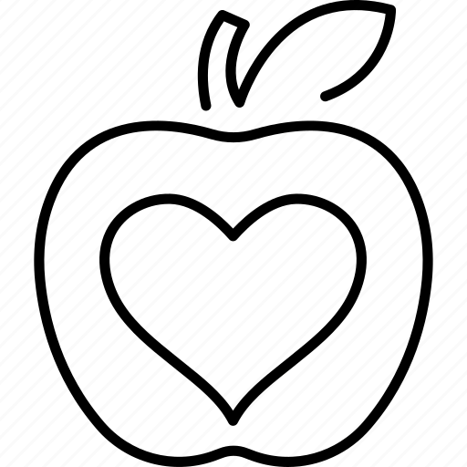 Apple, food, fruit, heart, like, vegetarian icon - Download on Iconfinder