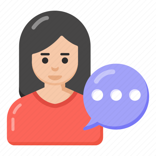 Self talk, speech, woman talking, dialogue, debate icon - Download on Iconfinder