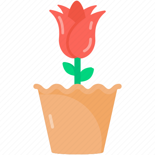 Flower pot, planter, rose pot, plant, flourish pot icon - Download on Iconfinder