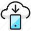 cloud, smartphone, download 