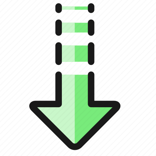 Arrow, download, dash icon - Download on Iconfinder