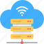 cloud, database, server, wifi 