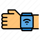 smart, internet, wristwatch, wireless, hand, watch, things