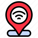 pin, location, direction, wifi, navigation