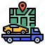 map, trailer, car, service, gps 