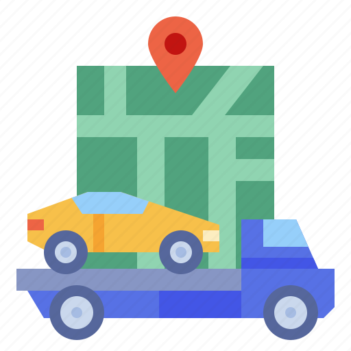 Trailer, map, service, gps, car icon - Download on Iconfinder