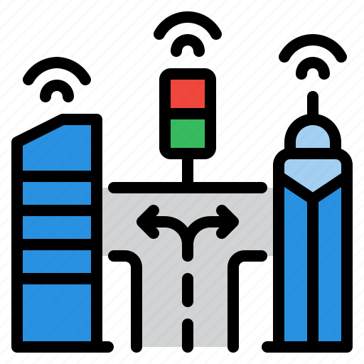 Smart, city, building, road, traffic, light, wifi icon - Download on Iconfinder