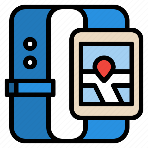 Smartwatch, watch, digital, map, location, technology, modern icon - Download on Iconfinder