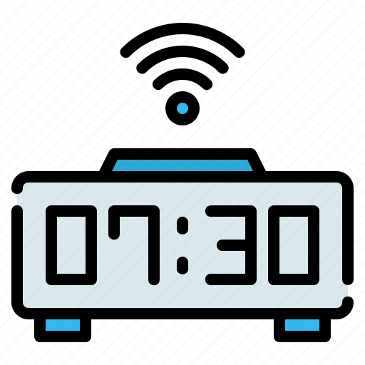 Alarm, clock, digital clock, internet of things, smart clock, wifi icon - Download on Iconfinder