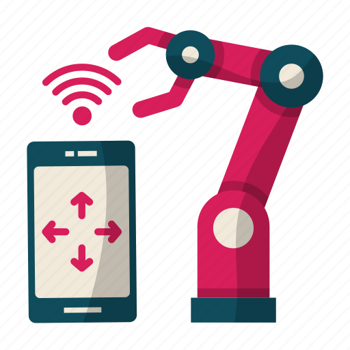Manufacturing, machine, smart, mobile, control, ai, robotic arm icon - Download on Iconfinder