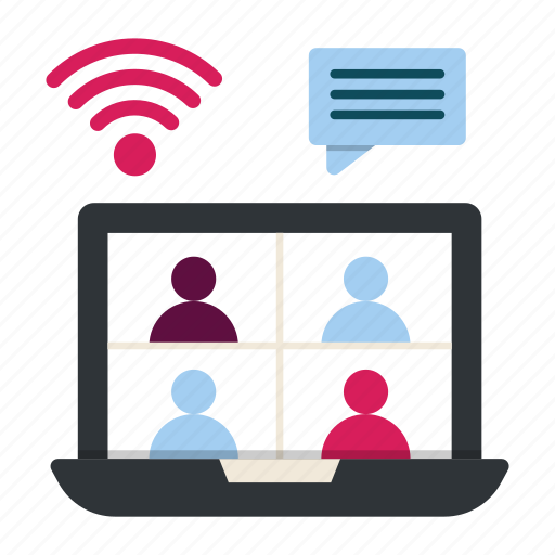 Conference, online, meeting, laptop, video, call, e learning icon - Download on Iconfinder