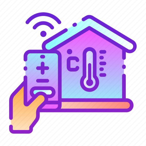Smart, home, temperature, control, wifi, remote, signal icon - Download on Iconfinder