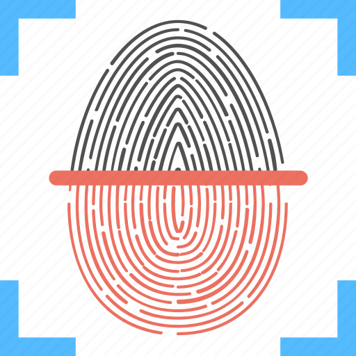 Biometric security, fingerprint scan, screen protection, thumb impression, touch lock icon - Download on Iconfinder