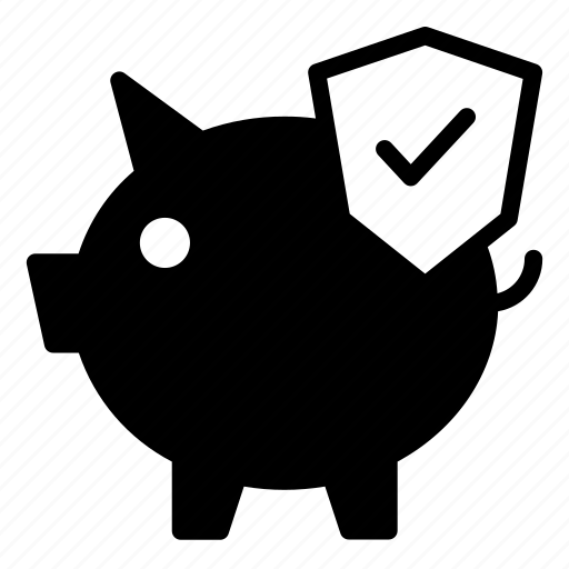 Bank, pig, shield, saving, money icon - Download on Iconfinder