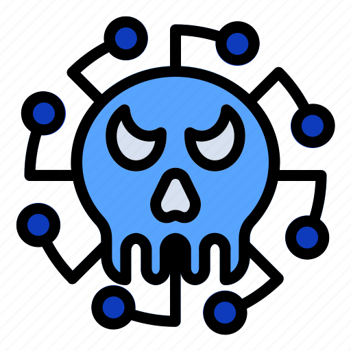 Virus, malware, threat, skull, security icon - Download on Iconfinder