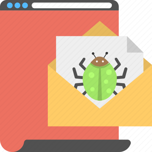 Email alert, infected email, internet virus, online bug, spam mail concept icon - Download on Iconfinder