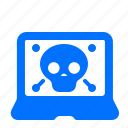danger, laptop, skull, virus