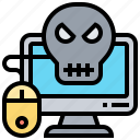 compromised, computer, danger, ransomware, skull