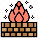 brick, burning, firewall, protection, security