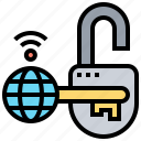 cyber, global, key, padlock, security