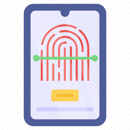 Mobile fingerprint, fingerprint lock, smartphone lock, thumbprint lock, biometry icon - Download on Iconfinder