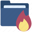 folder, fire, cybersecurity, secure, files