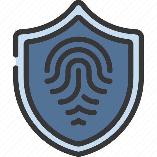 Biometrics, shield, cybersecurity, secure, thumbprint icon - Download on Iconfinder
