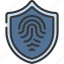 biometrics, shield, cybersecurity, secure, thumbprint 