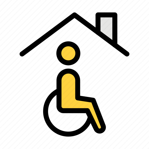 Wheelchair, handicap, house, home, building icon - Download on Iconfinder