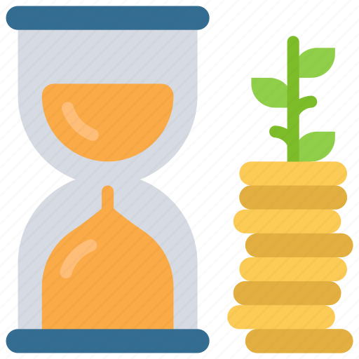 Timed, money, growth, time, gowth, longterm icon - Download on Iconfinder