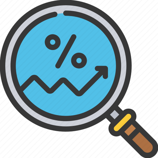Interest, rate, search, magnifyingglass icon - Download on Iconfinder