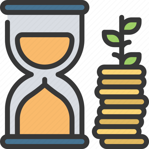 Timed, money, growth, time, gowth, longterm icon - Download on Iconfinder