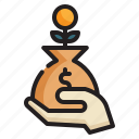 growth, bag, money, interest, finance, currency, business, investment icon