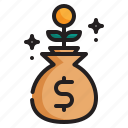 money, interest, growth, cash, currency, business, finance, investment icon