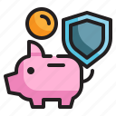saving, bank, protect, interest, money, currency, investment icon
