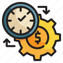 time, money, interest, business, currency, investment icon