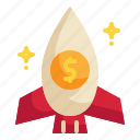 growth, rocket, interest, money, finance, currency, business, investment icon
