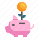 growth, saving, piggy, bank, money, currency, investment icon