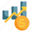 money, growth, graph, interest, currency, finance, investment icon 
