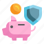 saving, bank, protect, interest, money, currency, security, protection, investment icon 